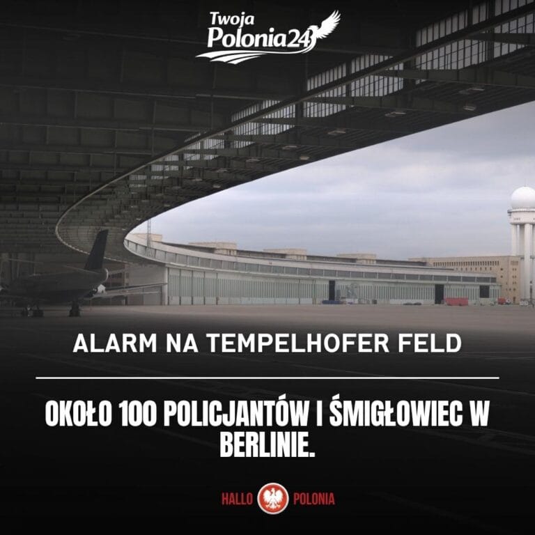 alarm na Tempelhofer Feld policja Berlin śmigłowiec możliwa broń