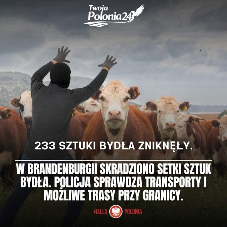 kradzieże bydła w Brandenburgii i kontrole transportów przy granicy z Polską
