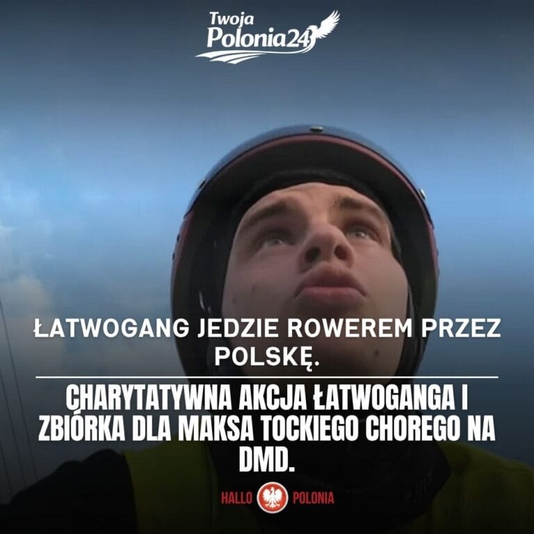 Łatwogang jedzie rowerem
