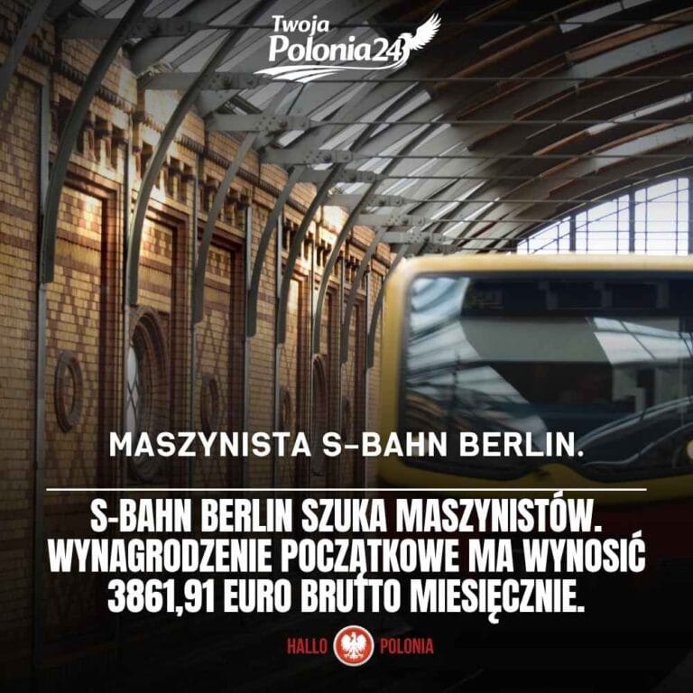 Maszynista S-Bahn Berlin zarobki 3861,91 euro brutto od 2026 roku