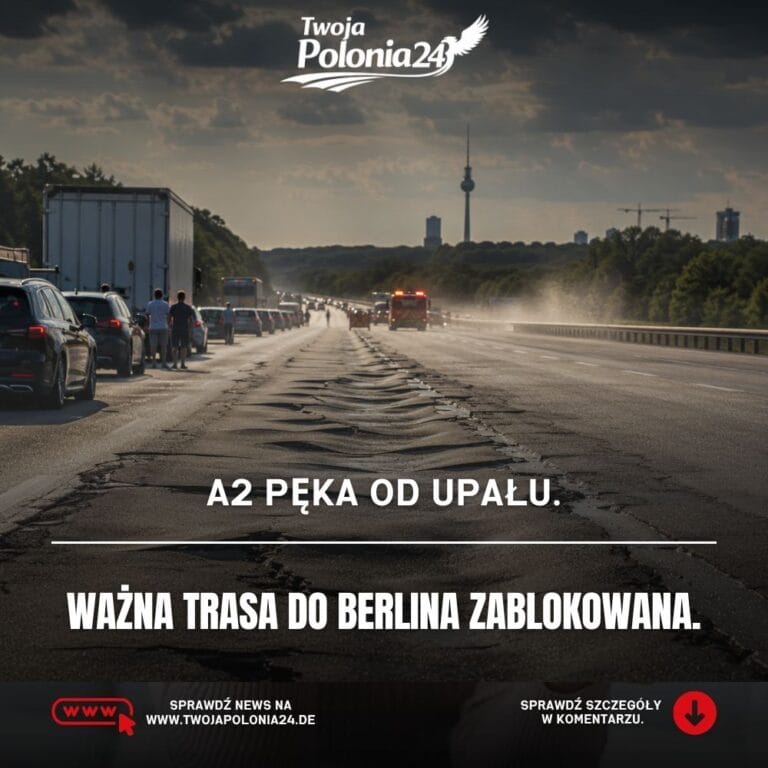 A2 zamknięta przez upał między Ziesar i Wollin w Brandenburgii