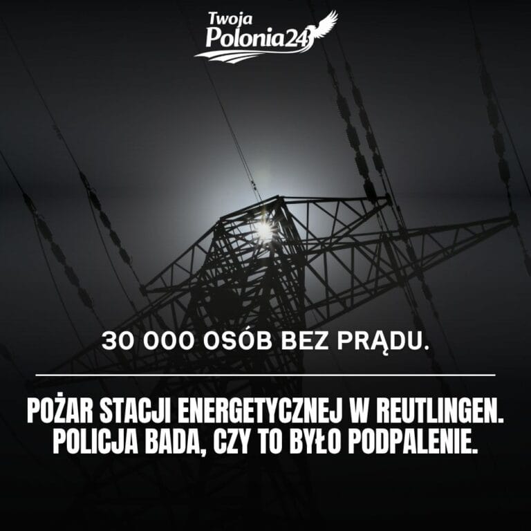 awaria prądu w Reutlingen po pożarze stacji energetycznej