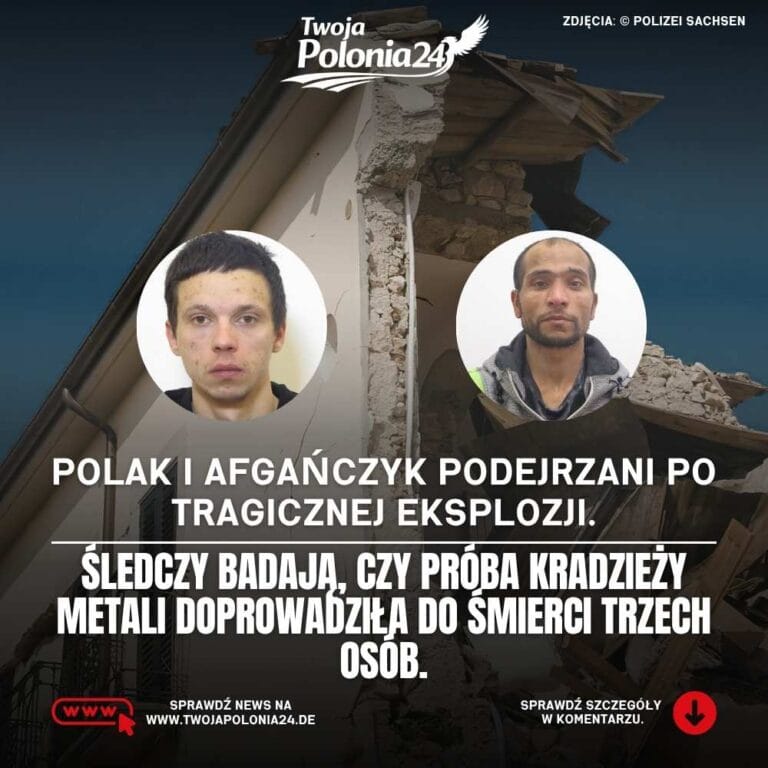 eksplozja kamienicy w Görlitz oraz zdjęcia Polaka i Afgańczyka podejrzanych w śledztwie