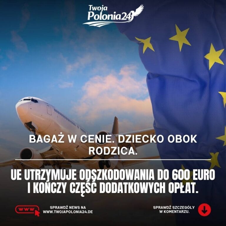 nowe prawa pasażerów samolotów obejmują bagaż, miejsca dla dzieci i odszkodowanie do 600 euro