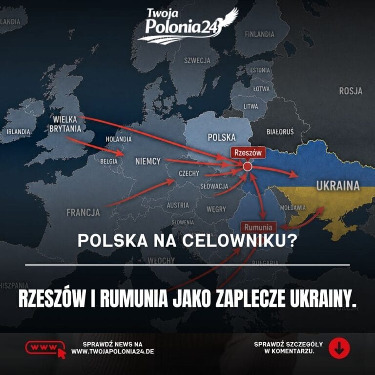 Pomoc dla Ukrainy przez Polskę i mapa Europy z hubem Rzeszów Jasionka oraz Rumunią