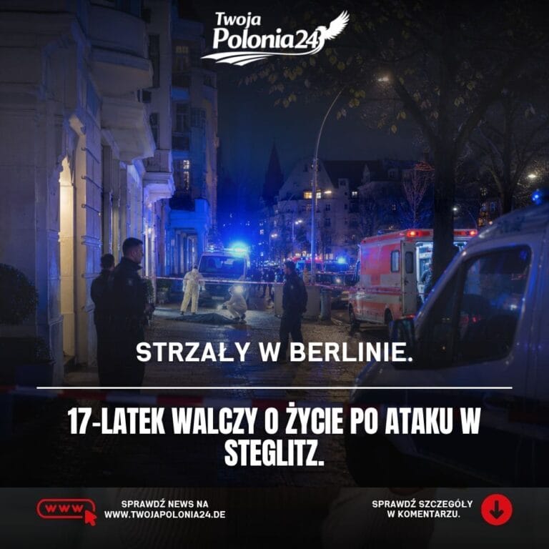 Strzały w Berlinie Steglitz, policja zabezpiecza miejsce ataku, 17-latek w stanie krytycznym