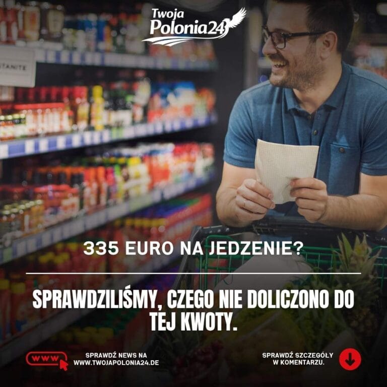 wydatki na żywność w Niemczech wynoszą średnio 335 euro miesięcznie