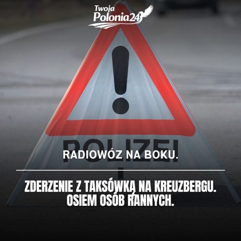 wypadek radiowozu w Berlinie po zderzeniu taksówki z pojazdem policji na Kreuzbergu