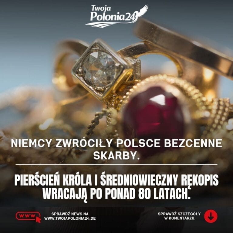 zabytki wracają do Polski z Niemiec, w tym pierścień Zygmunta I Starego i rękopis Gaude Mater Polonia