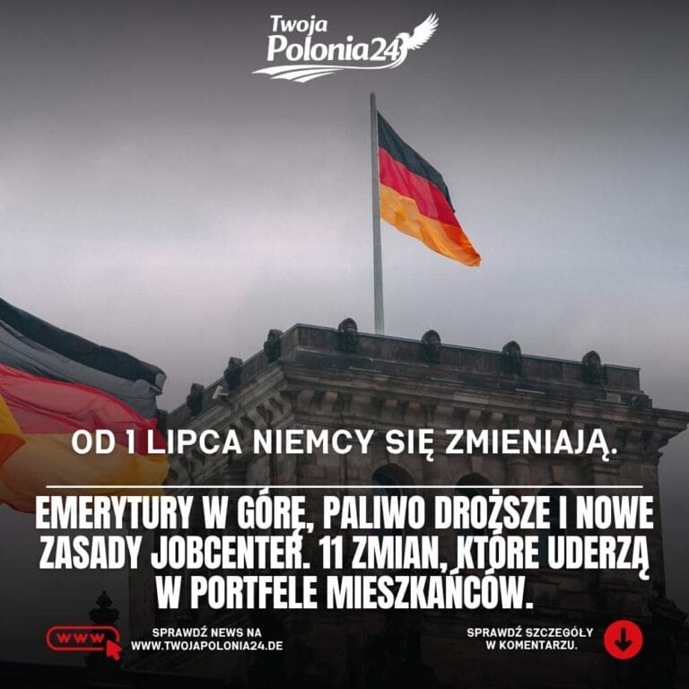 zmiany w Niemczech od lipca 2026 dotyczące emerytur, Jobcenter i paliwa