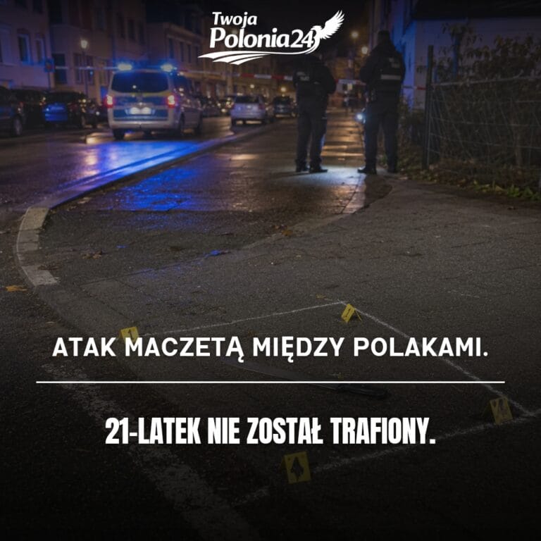 Atak maczetą między Polakami w Arnstadt, policja zabezpiecza miejsce zdarzenia