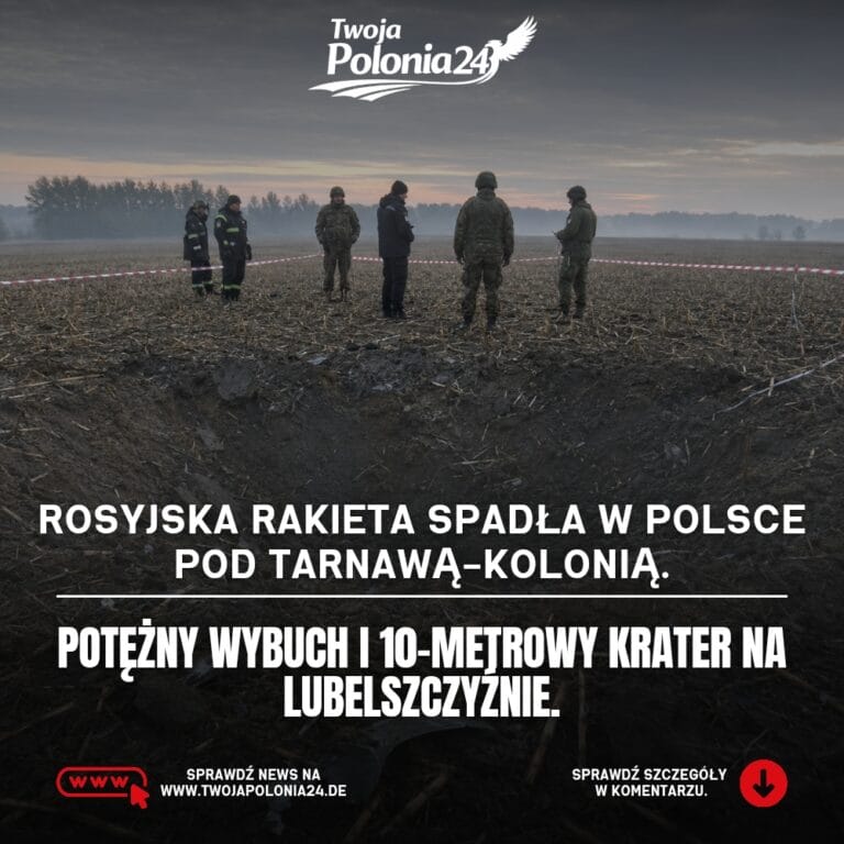 Rosyjska rakieta spadła w Polsce. Potężny wybuch i 10-metrowy krater na Lubelszczyźnie