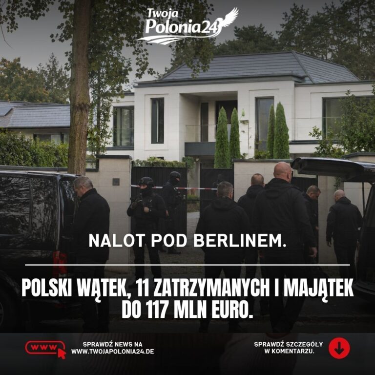 Afera paliwowa pod Berlinem, niemiecka policja i celnicy podczas akcji przy luksusowej willi w Brandenburgii