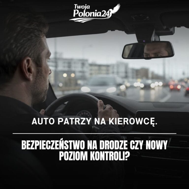 kamery monitorujące kierowcę w samochodach, kierowca za kierownicą nowoczesnego auta obserwowany przez system bezpieczeństwa