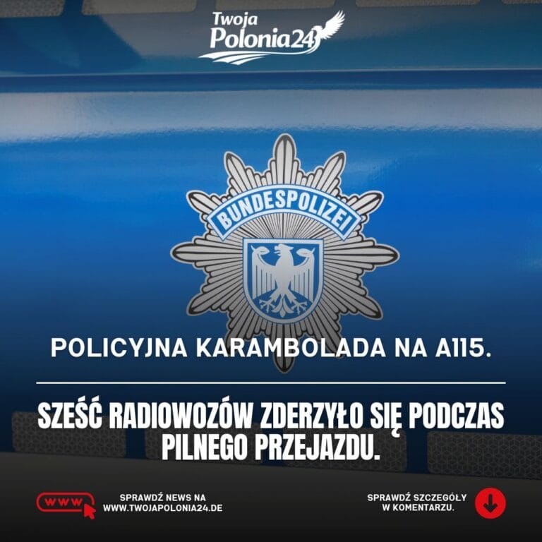 Karambol radiowozów na A115 w Berlinie podczas przejazdu kolumny Bundespolizei