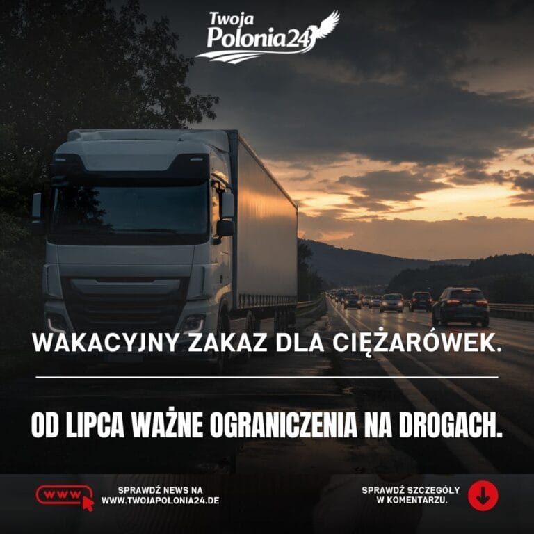 Letni zakaz jazdy ciężarówek w Niemczech od 1 lipca 2026, ograniczenia dla Lkw na wakacyjnych trasach