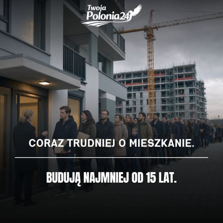 Mieszkania w Niemczech, długa kolejka zainteresowanych przed budynkiem