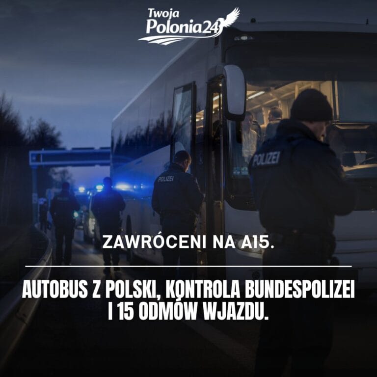 Odmowa wjazdu do Niemiec, kontrola autobusu na autostradzie A15 przy granicy z Polską przez Bundespolizei