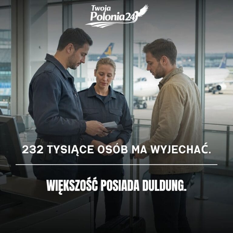 Deportacje z Niemiec, funkcjonariusze sprawdzają dokumenty podróżnego na lotnisku