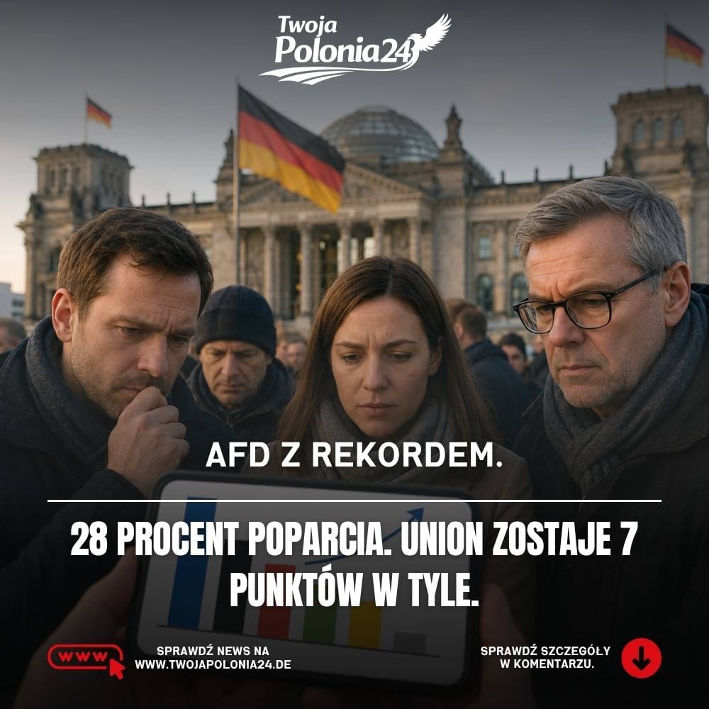 AfD rekordowy wynik w sondażu ARD przed budynkiem Bundestagu w Berlinie