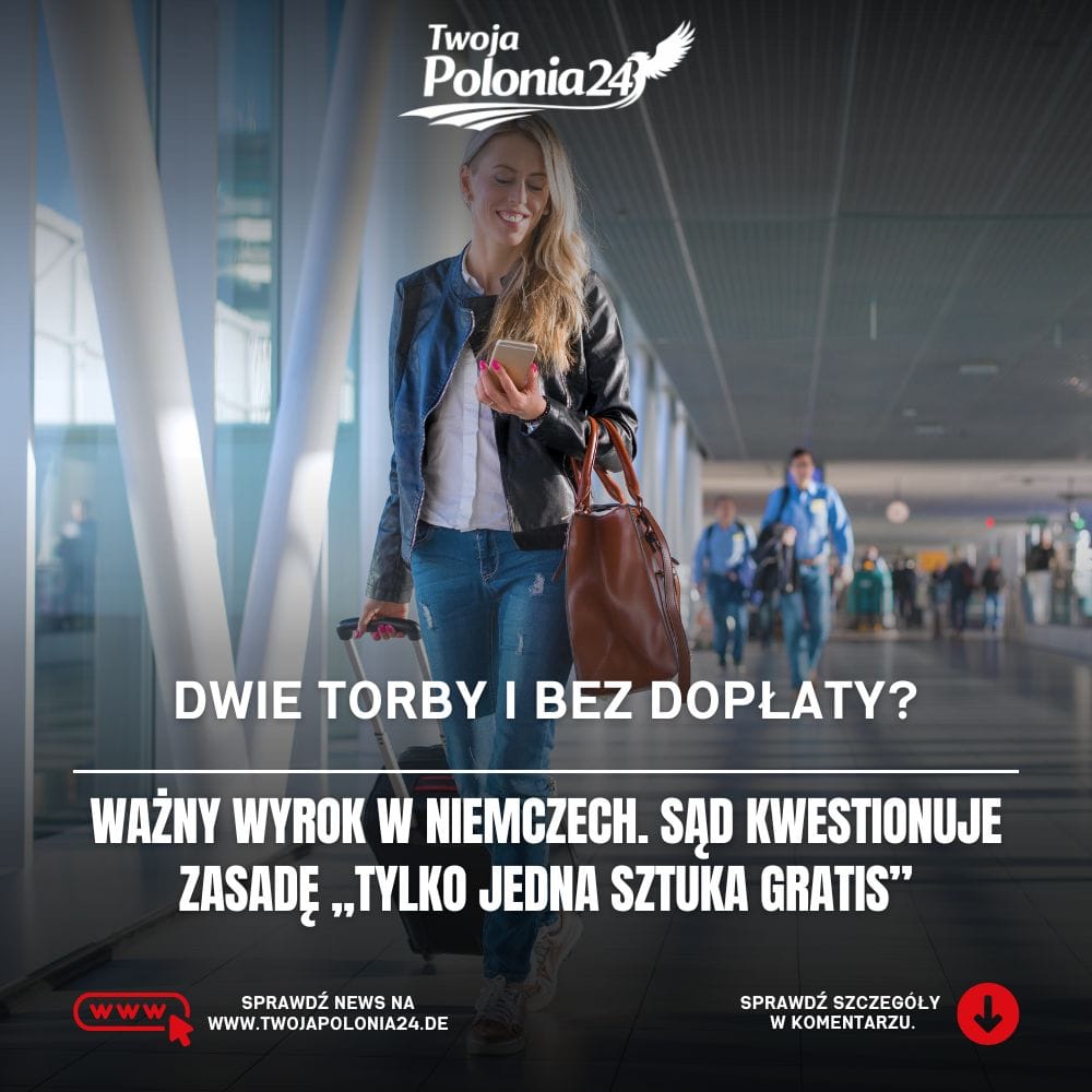 Bagaż podręczny bez dopłaty i wyrok niemieckiego sądu w sprawie kilku małych toreb w samolocie