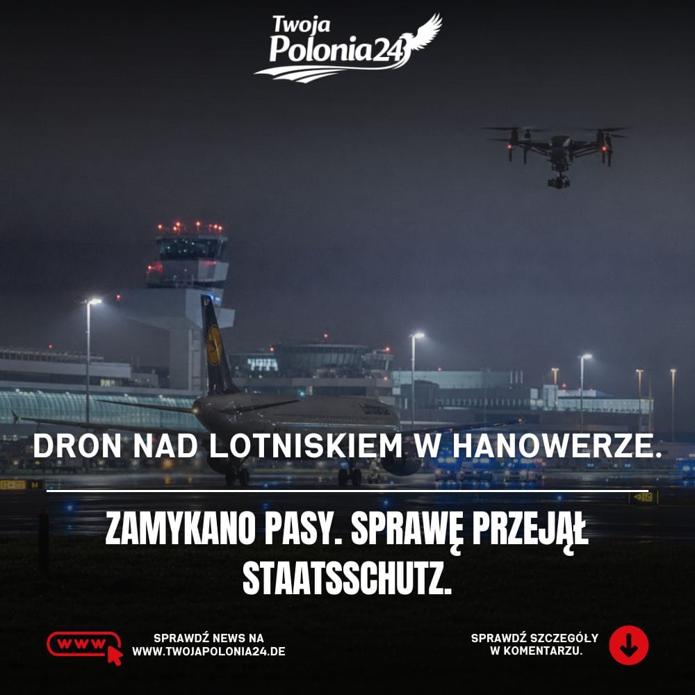 Dron nad lotniskiem w Hanowerze spowodował czasowe zamknięcie pasów startowych