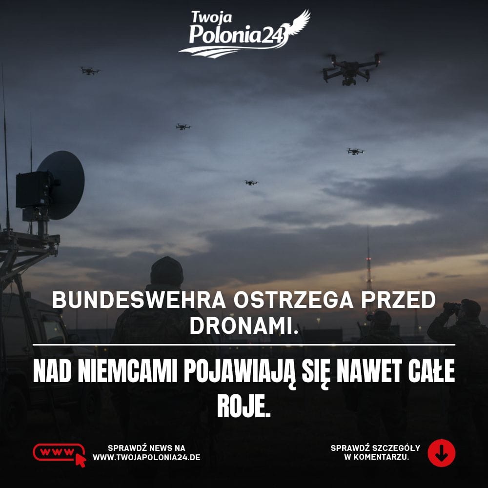 Drony nad Niemcami obserwowane przez Bundeswehrę, w tym całe roje dronów