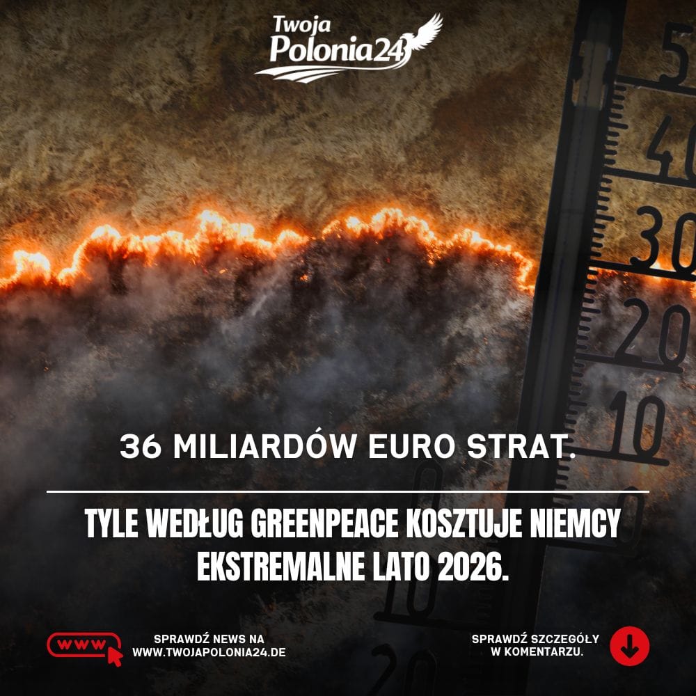 Koszty upałów w Niemczech wynoszą według Greenpeace co najmniej 36 miliardów euro
