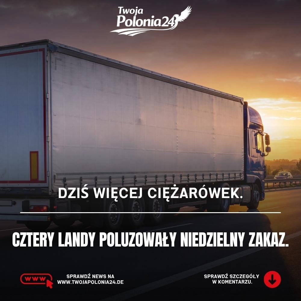Lkw w Niemczech w niedziele na niemieckiej autostradzie