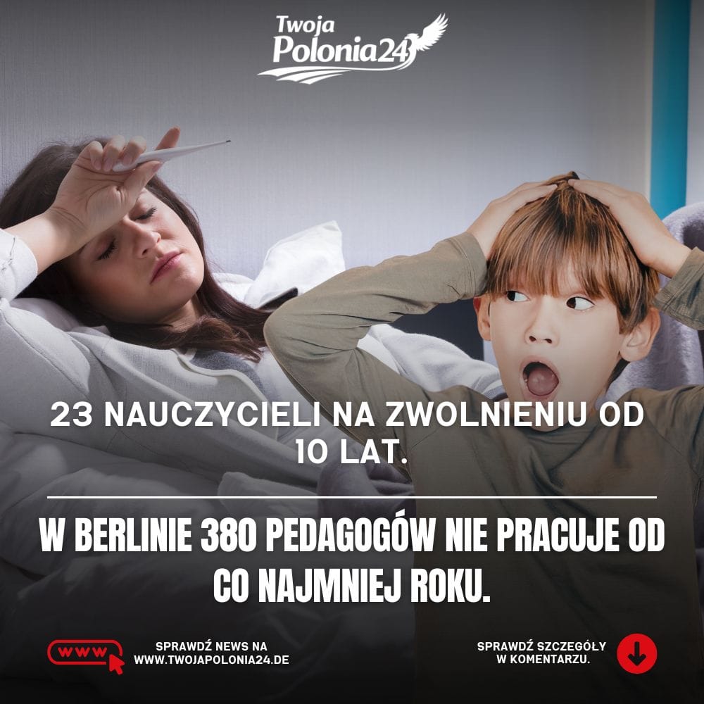 Nauczyciele na zwolnieniu w Berlinie i pusta sala lekcyjna w niemieckiej szkole