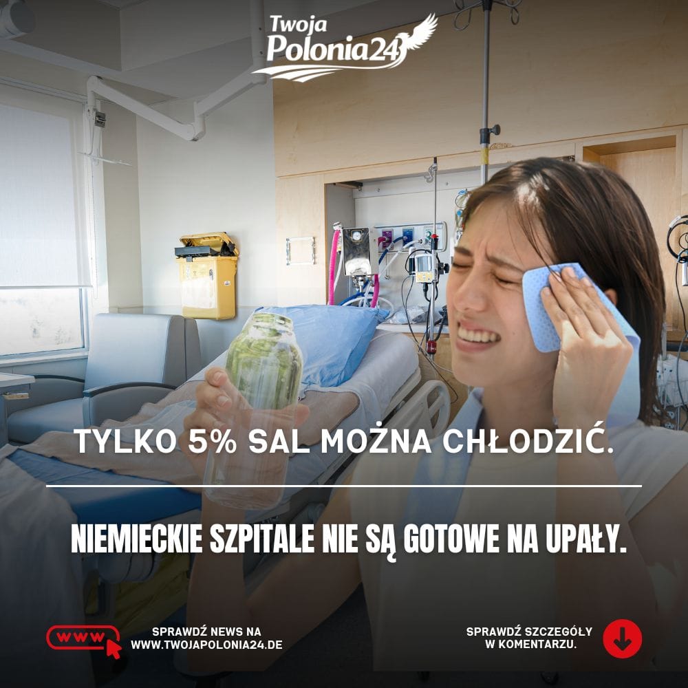 Upały w niemieckich szpitalach i tylko około 5 procent aktywnie chłodzonych sal pacjentów
