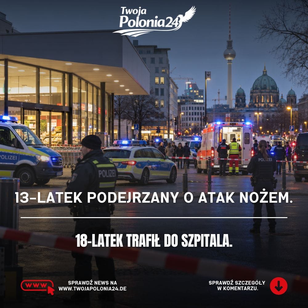 13-latek podejrzany o atak nożem w Berlinie