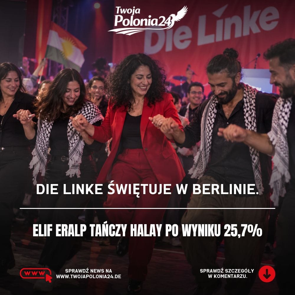 Die Linke w Berlinie podczas tańca Halay po wyborach – grafika wygenerowana przez AI