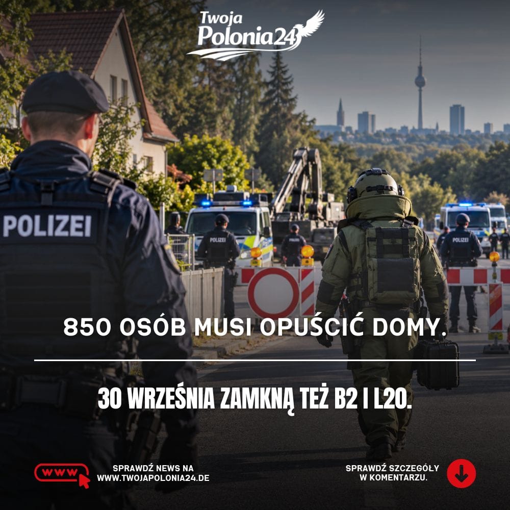 Ewakuacja pod Berlinem w Groß Glienicke i Gatow z powodu amunicji z II wojny światowej
