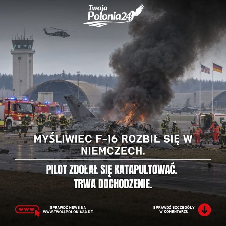 F-16 rozbił się w Niemczech na terenie bazy Spangdahlem