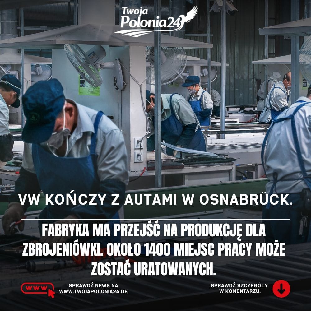 Fabryka Volkswagena w Osnabrück przejdzie z produkcji samochodów na przemysł obronny
