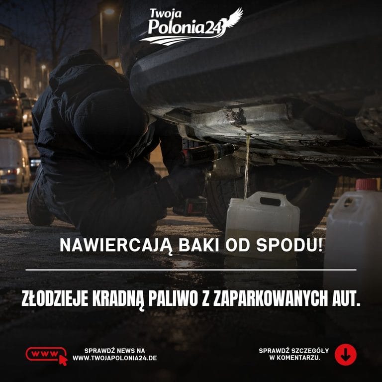 Kradzież paliwa z samochodów w Niemczech poprzez nawiercanie baków od spodu