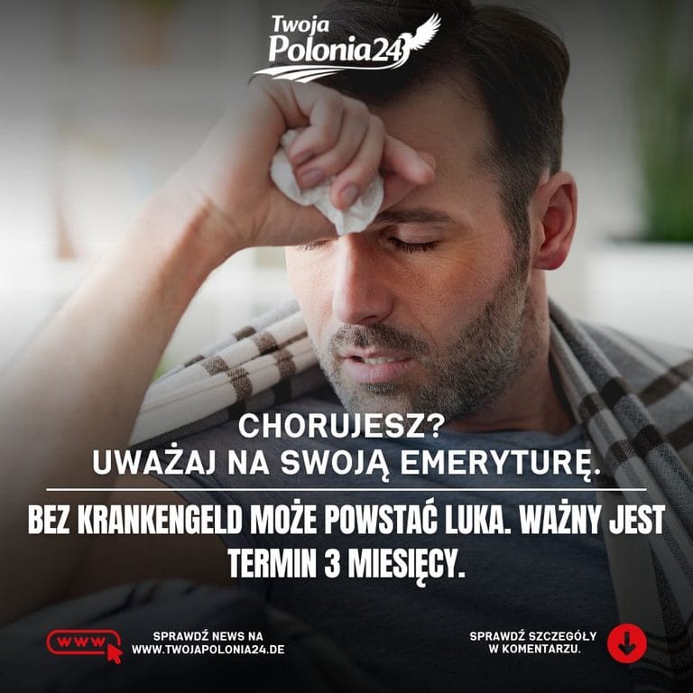 Luka w emeryturze w Niemczech podczas choroby bez Krankengeld