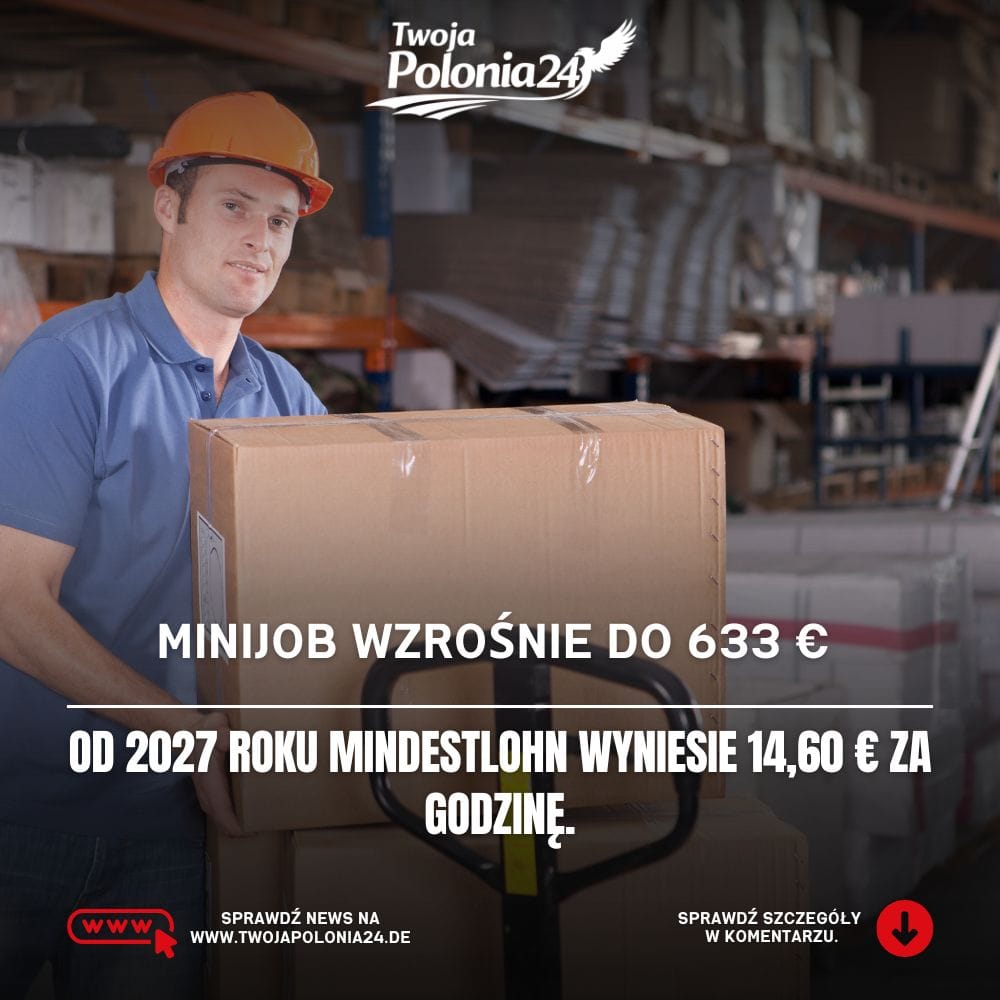 Minijob 2027 w Niemczech – limit wzrośnie do 633 euro, a Mindestlohn do 14,60 euro