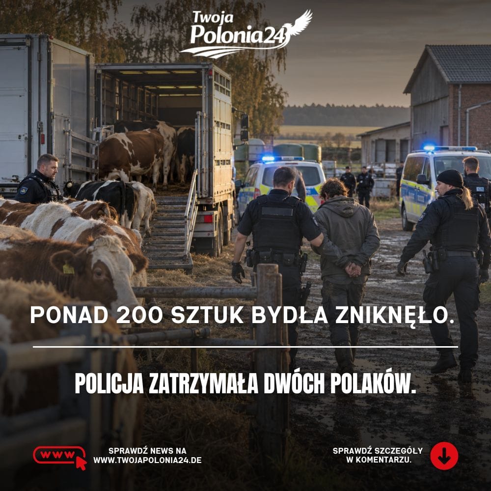 Polacy zatrzymani za kradzież bydła w Brandenburgii