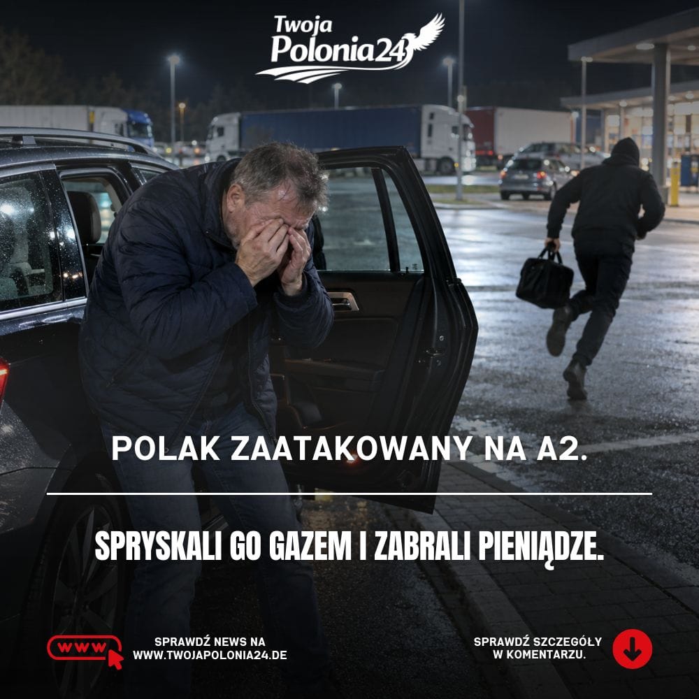 Polak zaatakowany na A2 na parkingu Bottrop-Süd w Niemczech