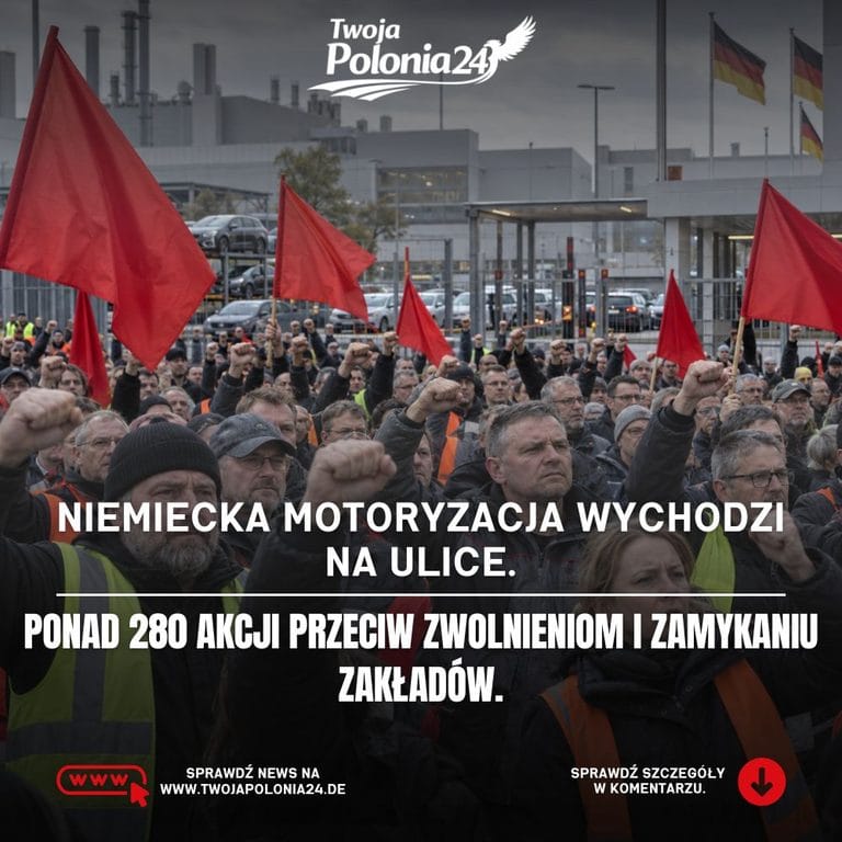 Protest pracowników motoryzacji w Niemczech podczas ogólnokrajowego dnia akcji IG Metall