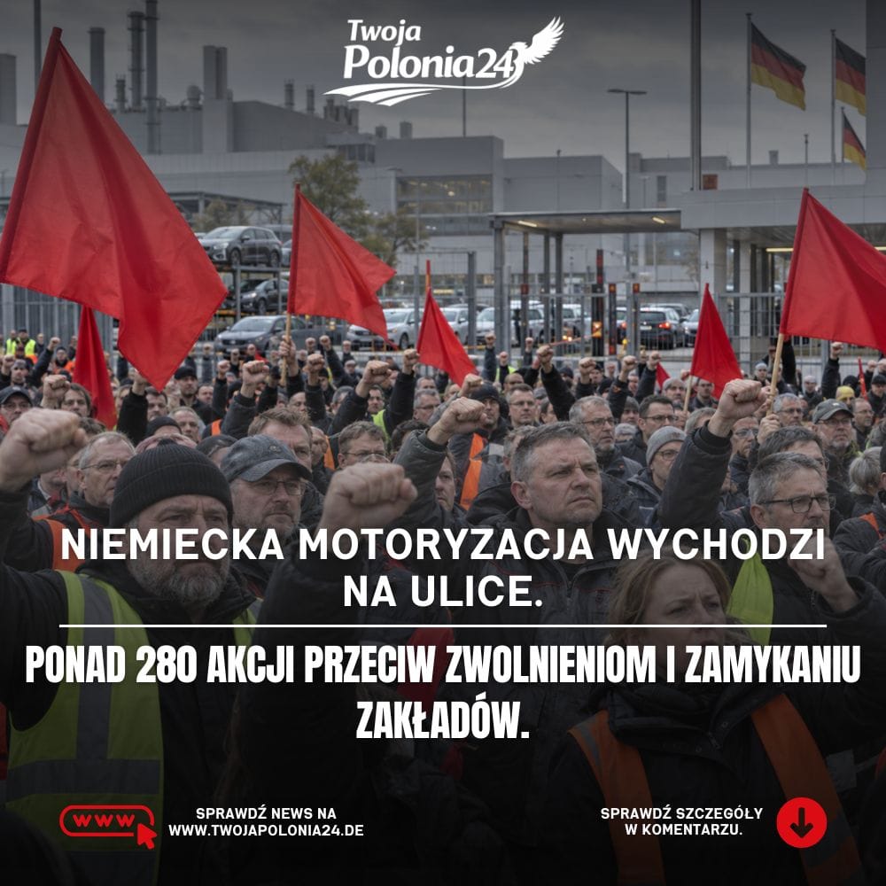 Protest pracowników motoryzacji w Niemczech podczas ogólnokrajowego dnia akcji IG Metall