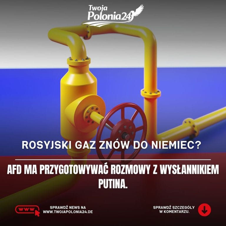 Rosyjski gaz do Niemiec i planowane rozmowy AfD z wysłannikiem Władimira Putina