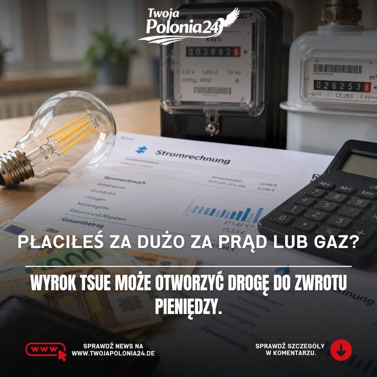 Zwrot pieniędzy za prąd i gaz w Niemczech po wyroku TSUE