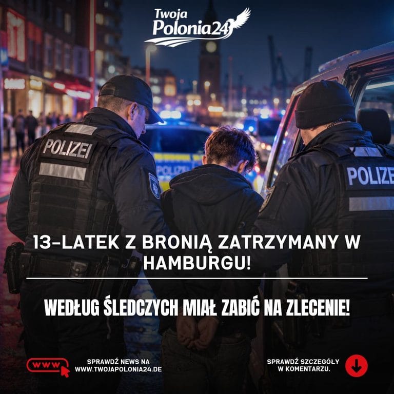 13-latek w Hamburgu – ilustracja policyjnej interwencji w sprawie podejrzewanego zlecenia zabójstwa