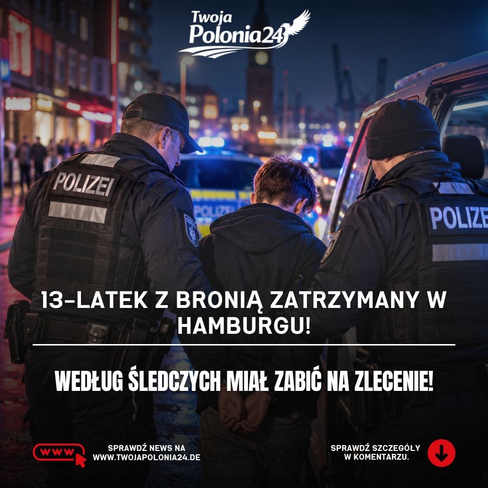 13-latek w Hamburgu – ilustracja policyjnej interwencji w sprawie podejrzewanego zlecenia zabójstwa