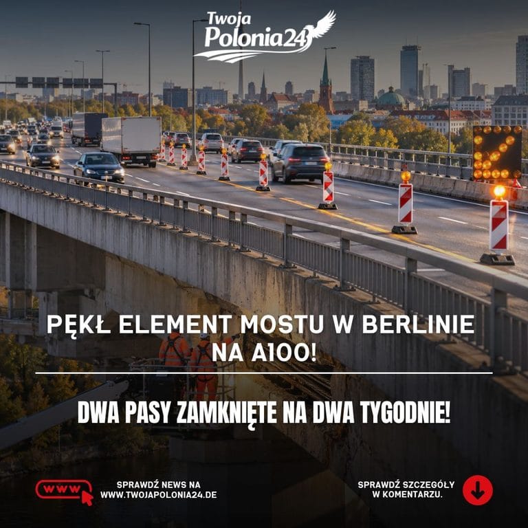 A100 w Berlinie – uszkodzony most Rudolf-Wissell-Brücke i ograniczenia ruchu na autostradzie