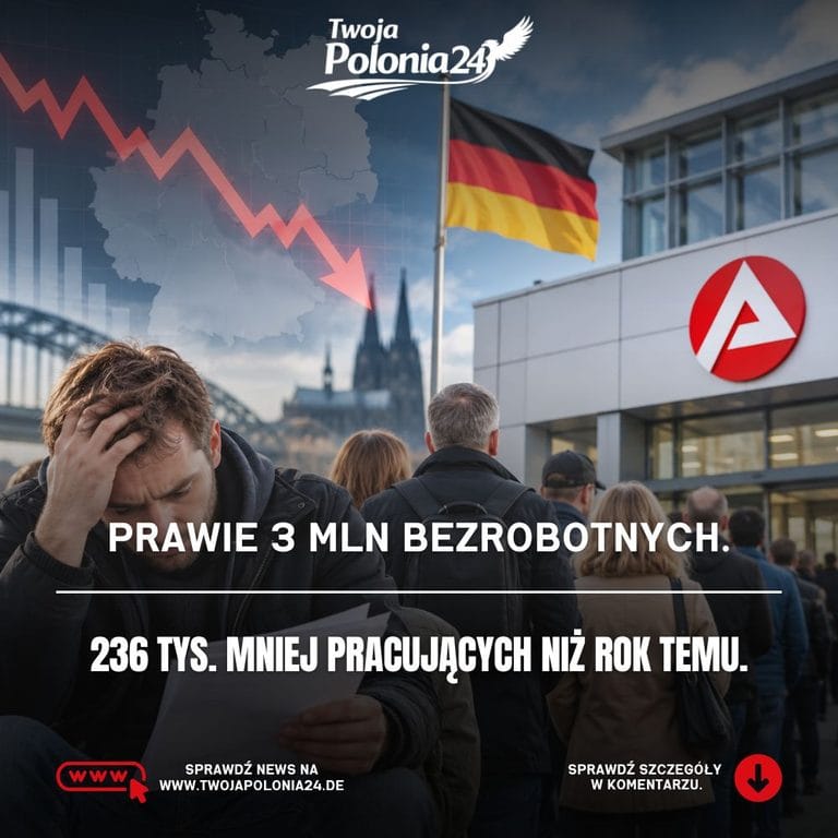 Prawie 3 miliony bezrobotnych w Niemczech