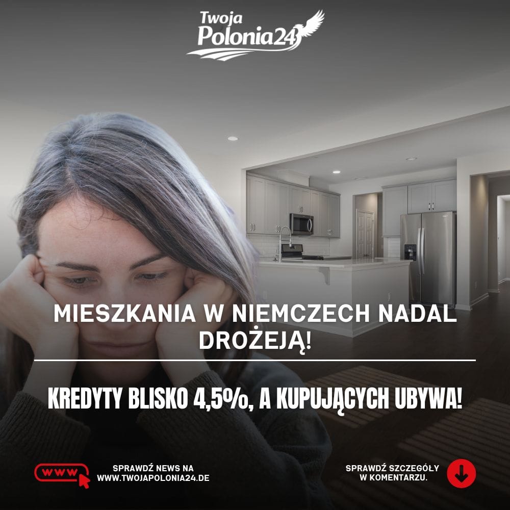 Ceny mieszkań w Niemczech – budynki mieszkalne i klucze do nieruchomości, ilustracja rosnących cen i oprocentowania kredytów hipotecznych.